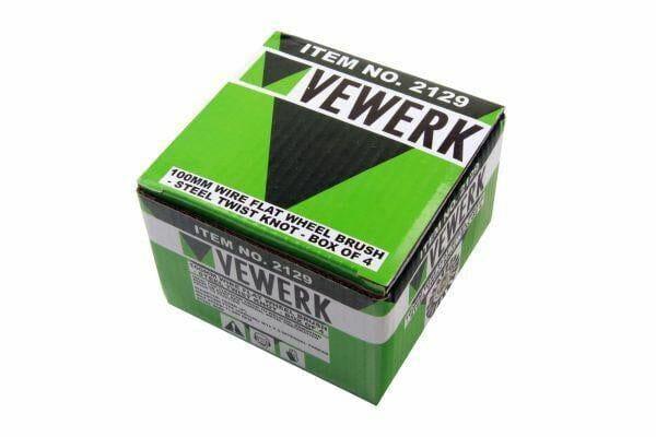 VEWERK 100MM Wire Flat Wheel Brush - Steel Twist Knot – Box Of 4 2129 - Tools 2U Direct SW