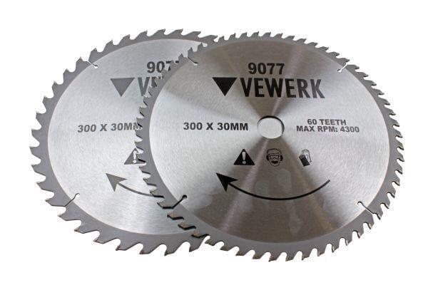 VEWERK 2 Pack 300 X 30MM TCT Circular Saw Blade 40T 60T - 9077 - Tools 2U Direct SW