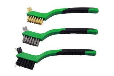Vewerk 3pc Mini Wire Brush Set Nylon Brass Steel Brushes Cleaning 175mm X12 2134 - Tools 2U Direct SW