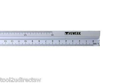 VEWERK BY BERGEN 30cm/12'' Triangular Aluminium Scale Ruler B2727 - Tools 2U Direct SW