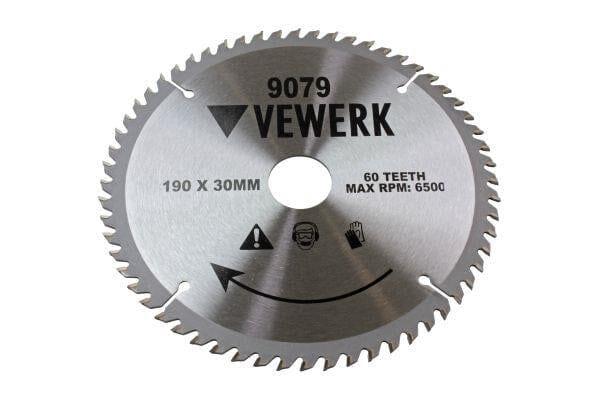 VEWERK TCT Circular Saw Blade 190mm x 30mm x 60T fits Festool , Makita 9079 - Tools 2U Direct SW