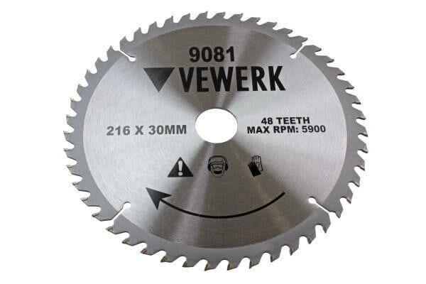 VEWERK TCT Circular Saw Blade 216mm x 30mm x 48T fits Festool , Makita 9081 - Tools 2U Direct SW